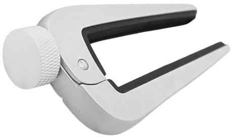 Adjustable Silver Capo Guitar for Classical Guitar and Mandolin | Zinc Alloy and Silicone Build, Stable Pitch Control, Precise Tuning, Suited for Professional and Amateur Use