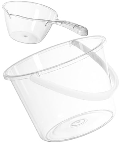 Hemobllo Seau à Eau Multifonctionnel Plastique Transparent 2 Pièces Grosse Capacité Poignée Usage Domestique Nettoyage Salle de Bain Garçon et Filles