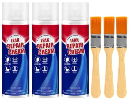 3 Pièces Leak Repair Cream, Spray D'étanchéité Imperméable, 100ml Spray Etancheite Exterieur Toiture, Mastic En Sprays Avec Pinceau Pour Réparation Des Fuites Sur Mur Et Toits,Toilettes