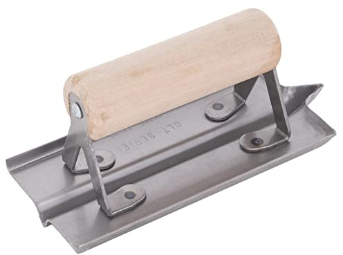 Fresa per calcestruzzo Marshalltown, R 6 mm, L 13 mm, P 13 mm con manico in legno, in acciaio, per calcestruzzo e pavimento, dimensioni: 152x76 mm, argento