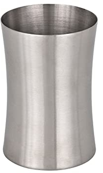 WENKO Zahnputzbecher Pieno Edelstahl - Zahnbürstenhalter für Zahnbürste und Zahnpasta, Edelstahl rostfrei, 6.7 x 9.9 x 6.7 cm, Satiniert