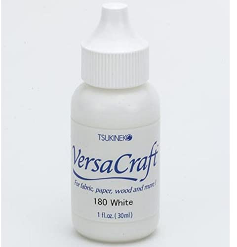 Tsukineko VersaCraft Refill Nachfülltinte - 30 ml - Weiß, White - Zubehör Reinker für VersaCraft Stempelkissen