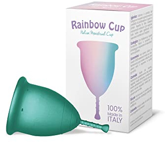 Copa menstrual de silicona médica sin látex ni aditivos, cómoda, ecológica, segura, además de variantes, copa menstrual suave, color esmeralda talla 2