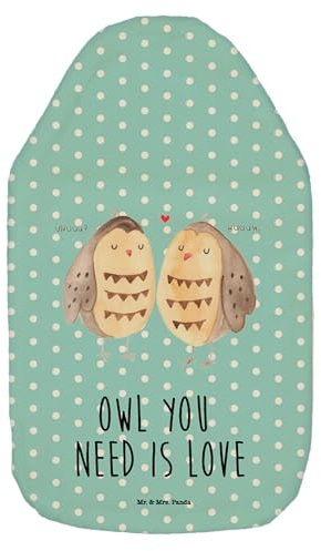 Mr. & Mrs. Panda Wärmflasche Eulen Liebe - Geschenk, Freundin Geschenk, Kleine Wärmflasche, Liebesgeschenk, Pärchen, Paar, Freund, Owl,
