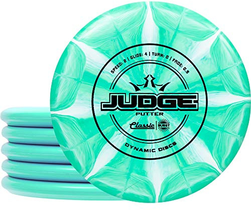 D.D DYNAMIC DISCS Judge Disc Golf Putter Five Pack | Classic Burst Judge Disc Golf Putter Pack | Frisbee Golf Putter Pack | 170 Grams and Above | Disc Golf Color and Stamp Will Vary