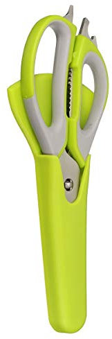 Simple Health, set di forbici da cucina multifunzione e coltelli, forbici da cucina resistenti per pollo, carne, verdure, pesce, erbe, pollame, forbici da cucina in acciaio inox, colore verde Green