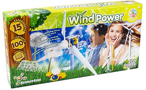 Science4you - Moulin à Vent géant de 1 mètre de Vent, Jouet écologique et éducatif pour Enfants 8 9 10 Ans, utilise l'énergie renouvelable pour Charger Les Batteries