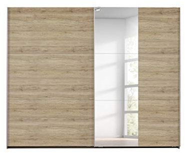Rauch Möbel Santiago Schwebetürenschrank, Holz, Eiche Sanremo hell, BxHxT: 261x210x59 cm, Breite 261 cm