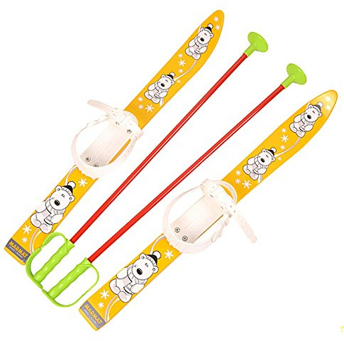 molti Children's Ski for Children with Binding with Poles 6 Colours 70 cm (Yellow)