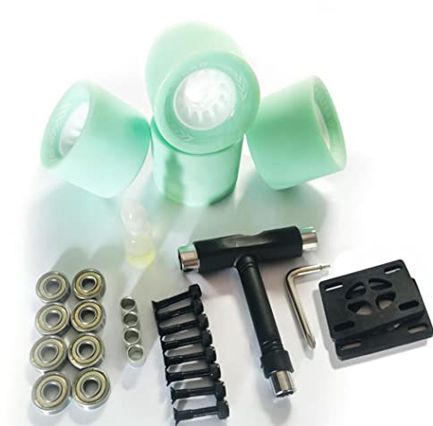 TGHY 70mm Skateboard Rollen Skateboard Räder Longboard Räder Rollen Ersatz Wheels Rollen Quad Skating Skateboarding Cruising RäderSkateboardräder mit Lagern 80A, 4 Stück,Grün