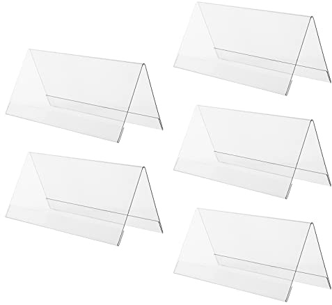 NUOBESTY Soporte Portanombres Acrílico Transparente Doble Cara Para Tarjetas De Asiento De Invitado De Conferencia Exhibición De Tarjetas De Mesa Para Oficina Eventos Y Escritorio
