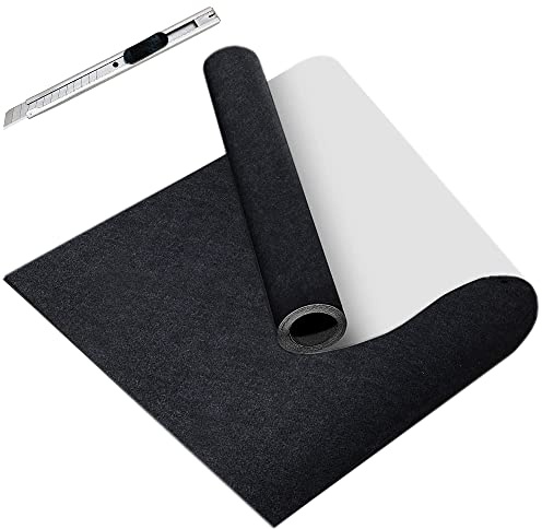 GELAISI Fieltro Adhesivo Negro - 40 * 200 cm Fieltro Autoadhesivo, Tela de Adhesivo Fieltro para Manualidades, Moqueta, Muebles, Fabricación de Disfraces y joyeros