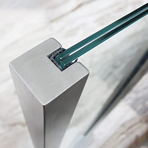 Heavy Duty Balcony Deck Fence Railing Post, Glass Bracket Clamps for 8 10 12 MM Glass Panels, Outdoor Garden Patio Pool Balusters, Indoor Stair Railing Banister ( Color : Deep Coffee , Size : 95cm/37.