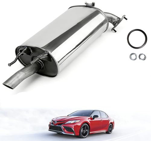 Ratzsdala 53602 100% Match OEM, Stainless Steel Direct Fit Rear Exhaust Muffler Fit For 2002-2006 Toyota Camry 2002-2003 Lexus ES300 2004-2006 ES330 2002-2006 Solara, New W/Accessories TC01