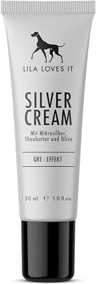 LILA LOVES IT Silbercreme für Hunde – Akutpflege mit Aloe Vera, Shea Butter und Mikrosilber, nanofrei, beruhigt und pflegt gereizte Hundehaut intensiv, SILVERCREAM, 30 ml