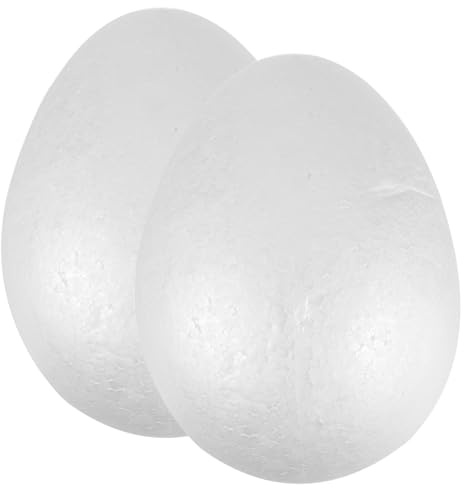 2 Uova Grandi di Schiuma di Pasqua: Schiuma Solida A Forma di - Uova di Schiuma Bianche Non Finite da 7 9 Pollici (20 Cm) per Pittura Artigianale Fai da Te