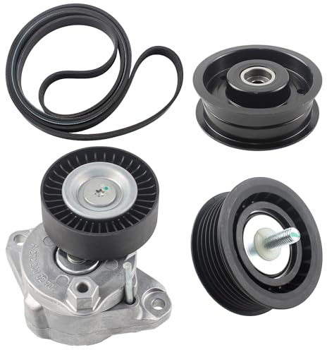 YzusGomumu Serpentine Drive Belt Tensioner Idler Pulley Serpentine Belt Kit Compatible with 2006-2011 Mercedes-Benz ML350 GL450 G550 SLK300 C280 GLK350 E350 CL550 S550 Replaces 2722021419 2722000270