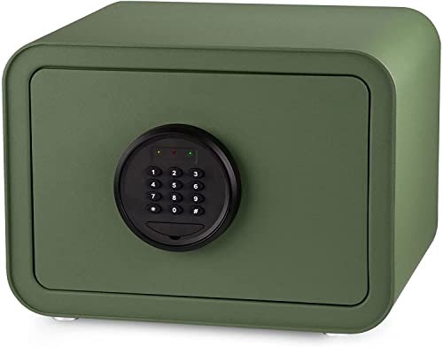 Fireproof Waterproof Safe Cabinet Safes QT25 Electronic Safe - Gun Deposit Cabinet Lock Box - Double Safety Keypad Password Lock & Key Electronic Bolt Locking - Secure Pistol Handgun Valuabl