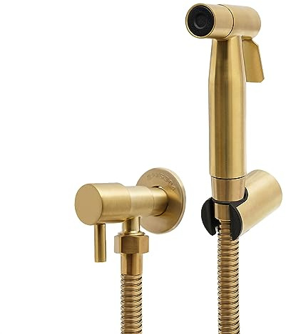 Bidet Pulvérisateur de toilettes avec robinet d'arrêt 1,5 m de long / kit de douche pour WC avec tuyau eau chaude et froide