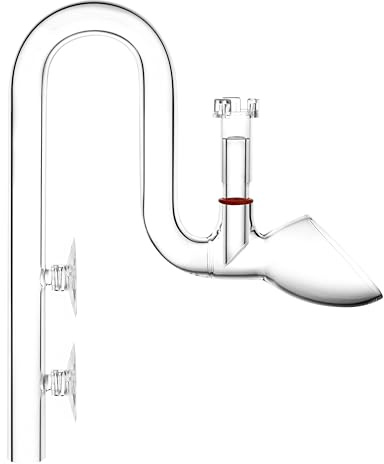 JARDLI Glass Lily Pipe Outflow with Surface Skimmer for Planted Tank Aquarium (17mm for 16/22mm (5/8'' i.d.) tubing)