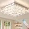 Finktonglan Moderno cuadrado de cristal LED de luz de techo, 38cm regulable de cristal araña de luces de techo de 3 niveles luces de techo de montaje para el dormitorio sala de estar comedor