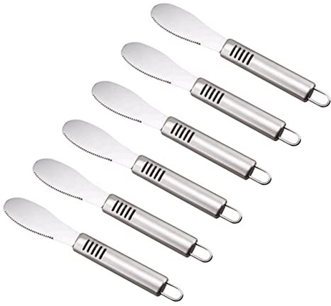 COLLBATH 6stücke Teiliges Edelstahl Butter Und Marmeladenspachtel Vielseitige Creme Und Käsemesser Für Kuchen-dekoration Rutschfester Griff Rostfrei Und Langlebig Für Gastronomie Und