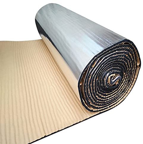 Alfombrilla Insonorizante para Automóvil, Aislamiento Térmico con Alta Reducción de Ruido para Cortafuegos de Vehículos, Hecha de Caucho de Calidad y Lámina de Aluminio de una