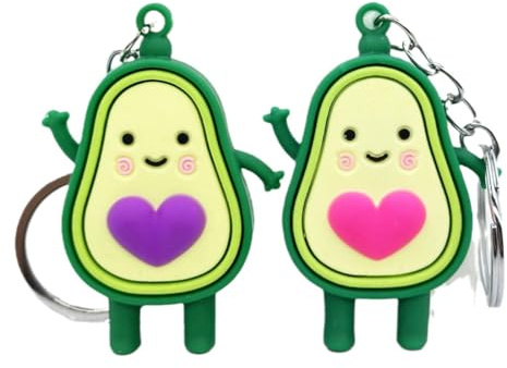 UEIOAVL Schlüsselanhänger für Damen - 2 Stück Avocado Design in Grün - Süßes Freundschaftsgeschenk