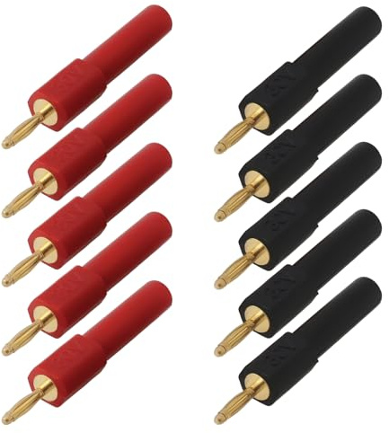 SG Store 10 adattatori per spina a banana da 2 mm maschio a 4 mm femmina, connettore per cavo altoparlante per amplificatore ricevitore HiFi