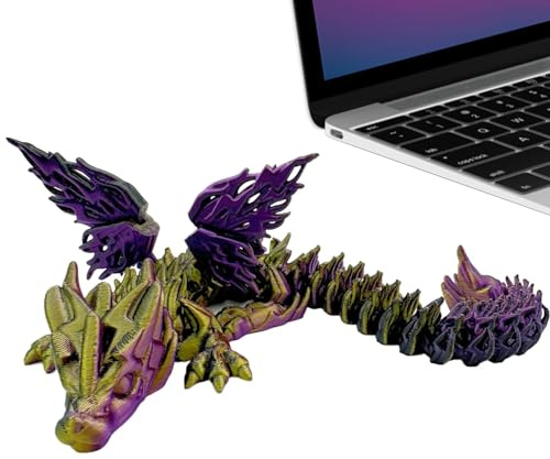 ulapithi Dinosaurier-Figur-Spielzeug, Dinosaurier bedruckt in | Dinosaurier-Figur mit Flügeldruck, flexible Tischdekoration mit Dinosaurier in Farbverlaufsfarben für Bücherregal,
