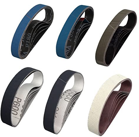 Levigatrice a nastro per ceramica, Kit cinghia for affilacoltelli elettrico for nastro abrasivo M2 e M3 for affilare la sostituzione della striscia lucidante(30 Belts Set)