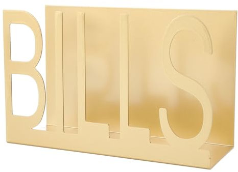 Ausgeschnittener Briefhalter, Stilvoller Briefhalter aus Metall, Schreibtisch-Organizer, Lichtbeständig, Geräumiges Fassungsvermögen (Gold)