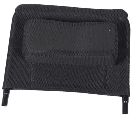 Abnehmbare Rollstuhl Rückenlehne aus Mesh und Stahl, Hoch | Atmungsaktiv Gepolstert, für 40–50cm Breite Geeignet, Schwarze Ausführung mit Hoher Bauform