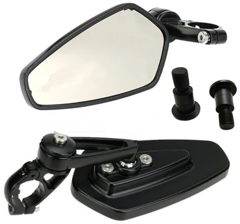 Motorrad Spiegel Für MT-07 MT-09 MT10 R6 R1 FZ1/für FZS1000 FZ6 Für FZ6R XJ6 Für TMAX530 Für TMAX500 Motorrad-Lenkerendenspiegel Lenkerendenspiegel Motorrad Seitenspiegel(B 1Pair White Lenses)