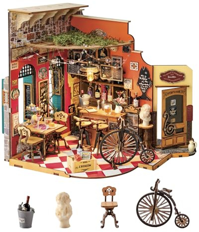 Rolife Miniatur Haus - Mini Haus Selber Bauen Cheers Bar, Puppenhaus Tiny House Bausatz 3D Puzzle Book Nook für Erwachsene Jugendliche