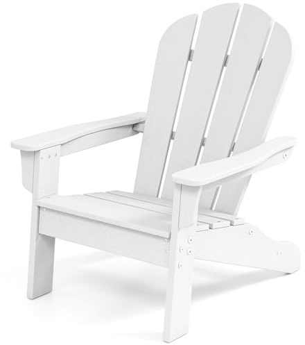 GYMAX Kids Adirondack Chair, Garden Toddler Armchair with High Backrest & Arm Rest, Indoor Outdoor HDPE Patio Chair for 3-8 Years Old Boys Girls, Max Weight 75kg