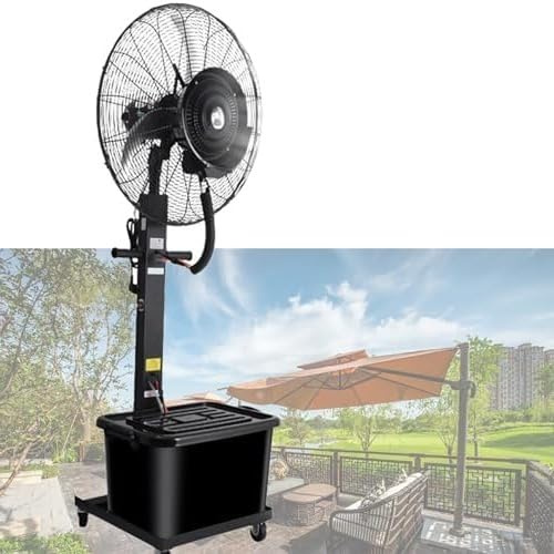 RRrawgff Ventilatori Portatili da Garage con nebulizzazione, 3 velocità, Grande Serbatoio da 42 Litri, Ventilatore a piantana per Esterni