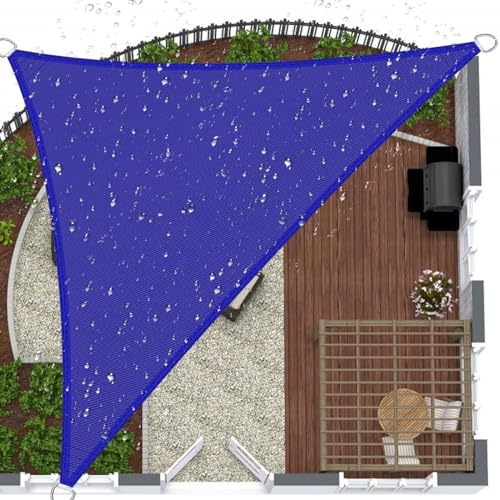 SRHIMEOS Telo Ombreggiante Triangolare Impermeabile 5x5x5, Tende a Vela Resistente Ai Raggi UV, Vela Parasole per Giardino, Balcone, Patio, Pergola, Piscina