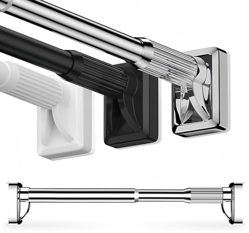 Bastone per tende a tensione regolabile, senza fori, espandibile, resistente alla ruggine, per finestre, docce e armadi, facile da installare, soluzione versatile per decorare la casa