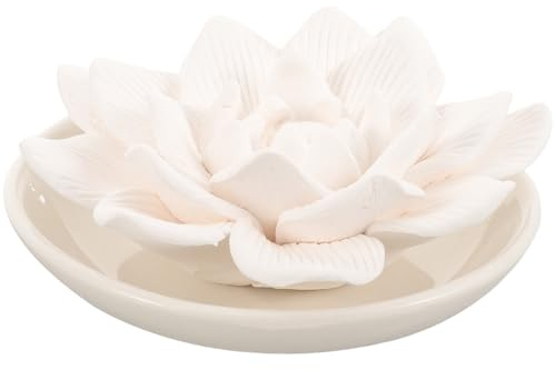 ULDIGI Passive Aromatherapy Stone Diffuser with White Butterfly and Lotus Design Plaster Flower Diffuser for Small Rooms and Bathrooms for Home and Office Use