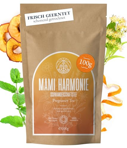 Té de Embarazo Monte Nativo (100g) – Mami Harmonie – Té a Granel para Embarazo – Mezcla de Hierbas para Futuras Mamás, Tilo, Melisa, Manzana, Rosa Mosqueta & Naranja – Regalo para Mamá