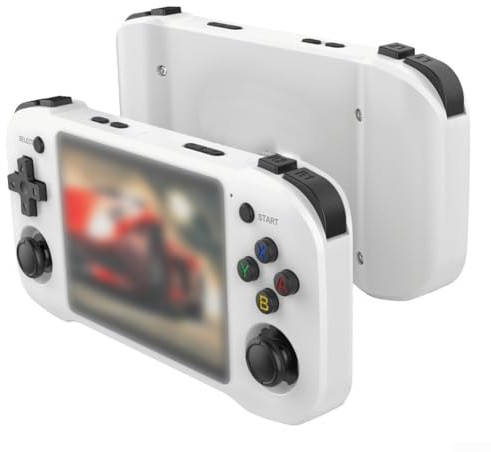 Console per videogiochi portatile con pannello IPS da 4,2 pollici e memoria integrata da 64 GB 128 GB progettata per giochi nostalgici (64G bianco)