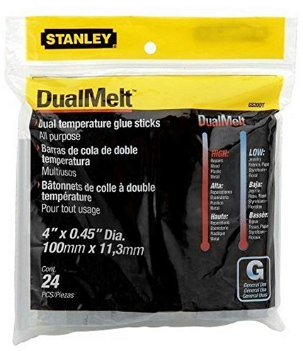 Stanley 1-GS20DT Dual Temp Glue Stick, 12mm x 101mm, Pack of 24 (Packaging may vary)