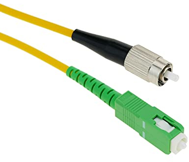 BeMatik - Cable de Fibra óptica FC/PC a SC/APC monomodo simplex 9/125 de 50 cm OS2