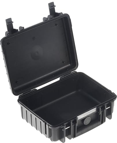 B&W International Transportkoffer Outdoor 1000 (PP.41) Schwarz – Leerkoffer – wasserdicht (IP67), staubdicht, schlagfest, extrem robust