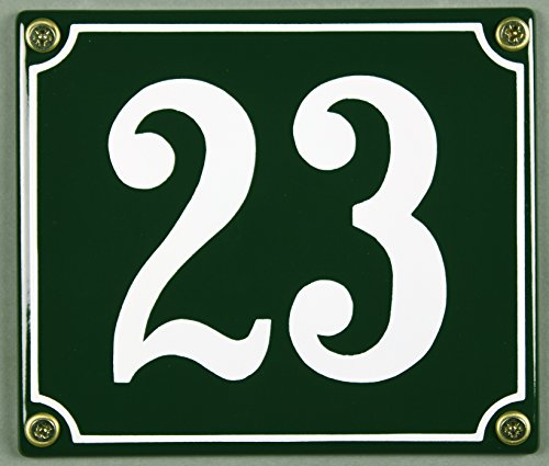 Buddel Bini Wetterfestes Emaille Hausnummernschild 23 12 x 14 cm, sofort lieferbar, grün