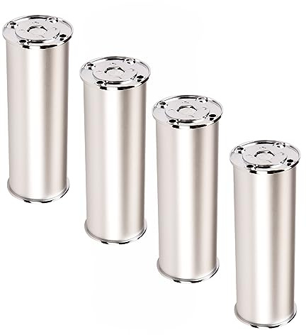 SOTECH 4er Set Möbelfüße RADO Höhe 200 mm, Ø 50 mm, Aluminium Chrom poliert | höhenverstellbare Stellfüße