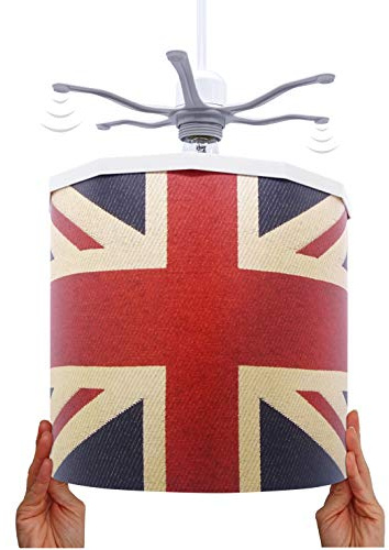 Ereki Ceiling Pendant Light Shade - Printed Colourful and Fun Designs Union Jack Light Cover - Magnetic Ceiling Light Lampshade Kit for Interchangeable Designs
