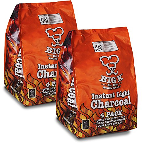 The Chemical Hut 8KG (X8, 1KG bags) of Instant Light The Bag BBQ Charcoal for Stoves BBQs Burner - Comes Anti-Bacterial Pen!