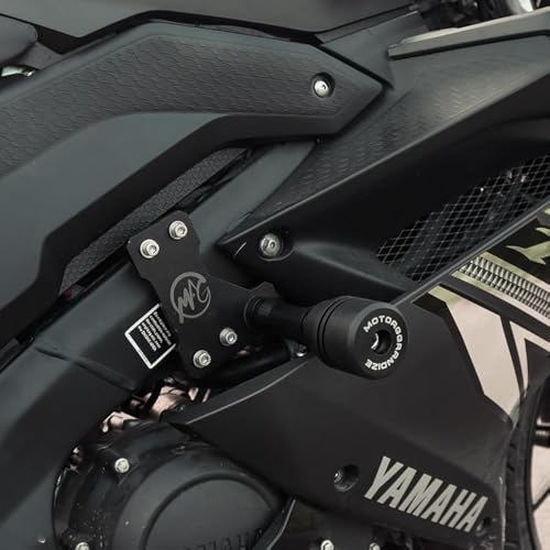 Motoaggrandize Frame Slider | Crash Protector for R125 | R15 V2 | R15 V3 | R15S | Mt125 | Mt 15 | Colour: Black